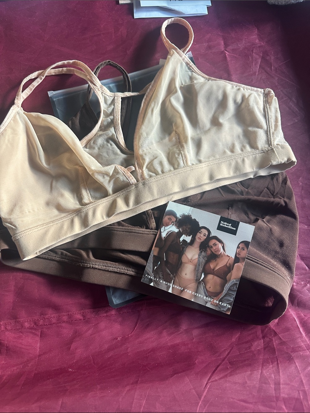 Wireless Comfort Bralette in Beige and Brown